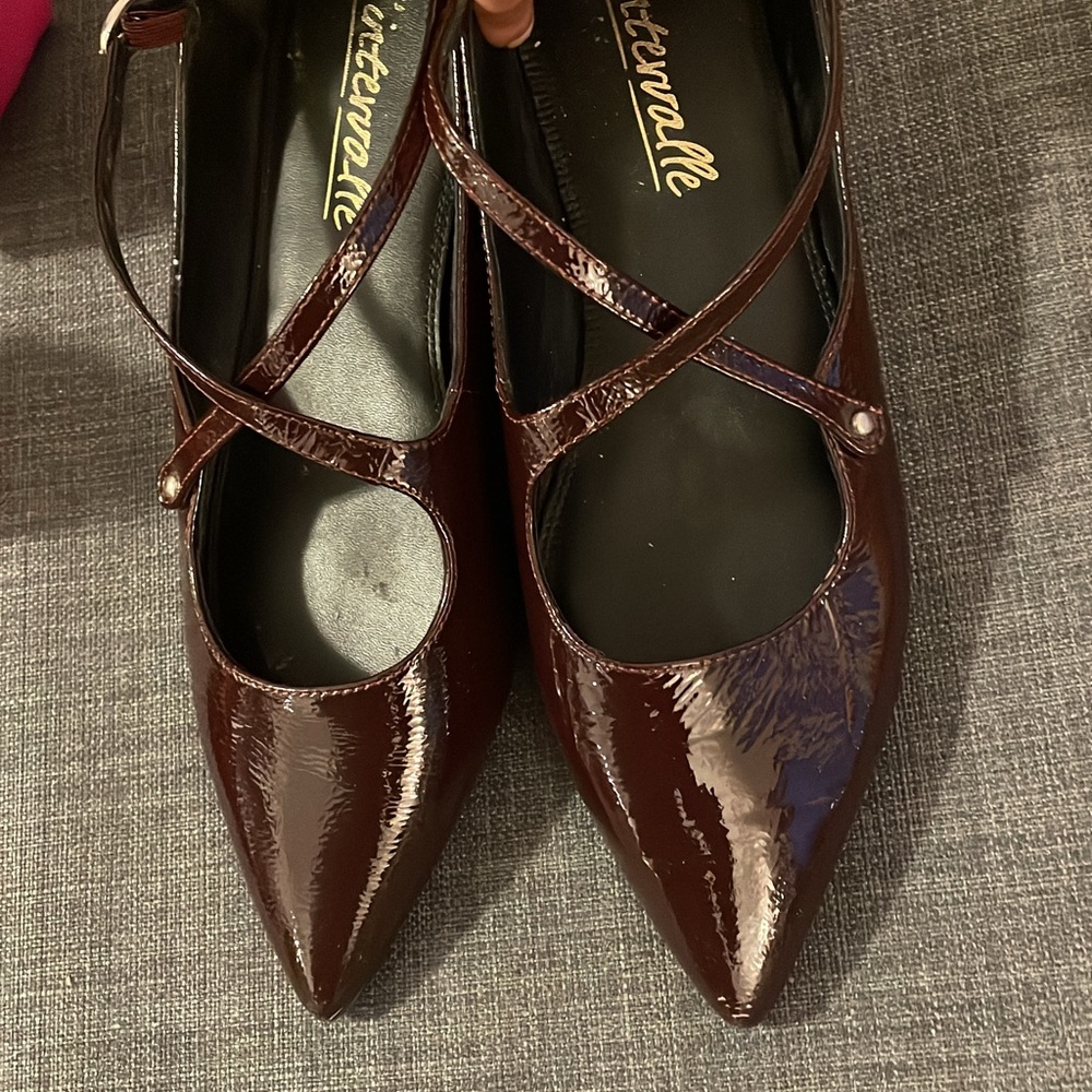 Women's Burgundy Patent Leather Shoes